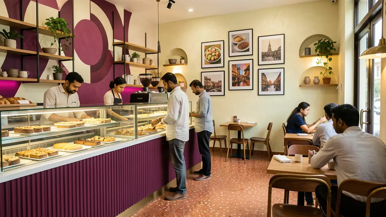 Decorated Tarlo Bakery Theatre interior concept with Indian customers