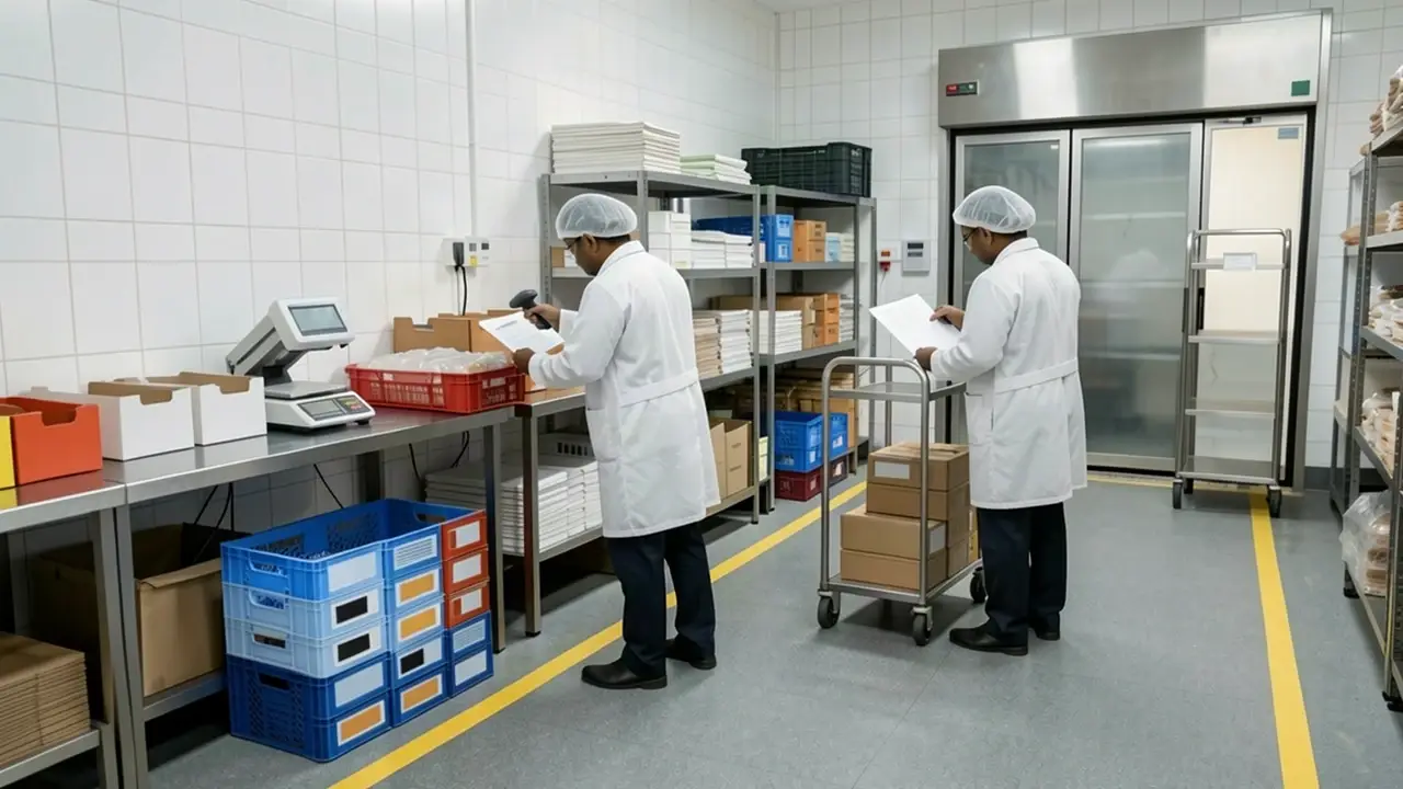 Indian bakery dispatch team preparing sealed crates for customised delivery concept
